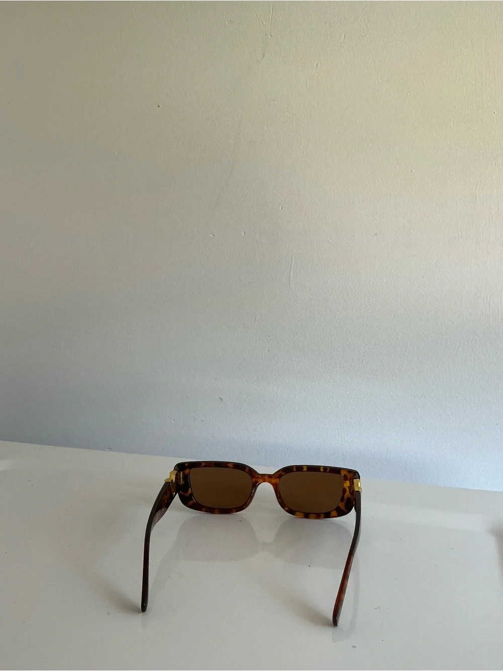 Tortoiseshell Rectangular Women's Sunglasses - Brown Lenses